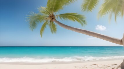 Obraz premium beach with palm trees and sea