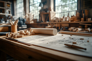 Mesa de trabajo de taller de carpintería