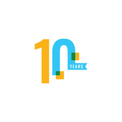 10 Years colorful Anniversary Number Collection Design Vector Template Illustration
