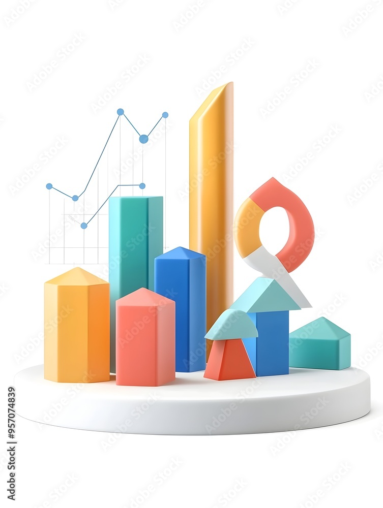 Poster stylized performance management banner displaying productivity metrics and assessment frameworks on 