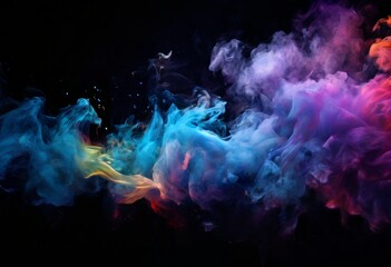 colorful smoke on black background