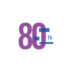 80 Th colorful Anniversary Number Collection Design Vector Template Illustration