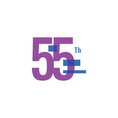 55 Th colorful Anniversary Number Collection Design Vector Template Illustration