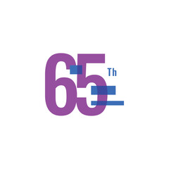65 Th colorful Anniversary Number Collection Design Vector Template Illustration