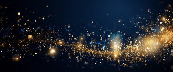 Obraz premium dark blue background with gold glitter