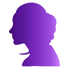 Woman Head Silhouette with Colorful Design Style. Isolated on White Background. Flat Vector Illustration