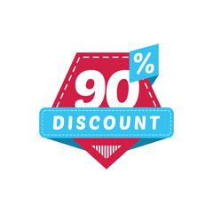 90% Discount Sale Vector Design Collection Template Illustration Flat
