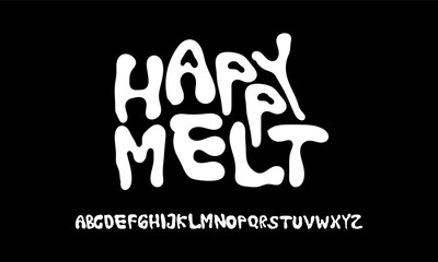 Abstract black alphabet. Black liquid ABC isolated on white background. Brutal typography design. vector illustration brutalism style. Groovy modern alphabet. Funky letters