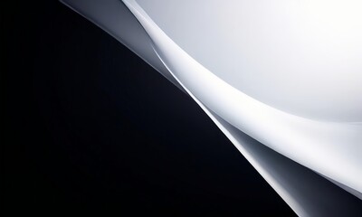 black and white abstract background with curved curve