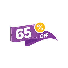 65% Discount Sale Vector Design Collection Template Illustration Flat