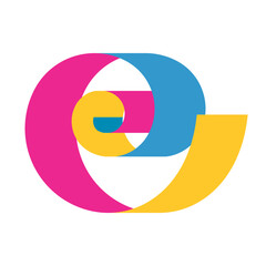 creative modern color full  letter logo design 