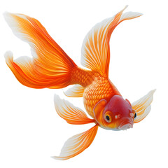 goldfish isolated on transparent background Generative Ai.	