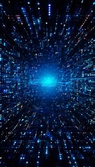 Obraz premium abstract technology background with glowing blue and black lines