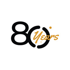 80 Years Anniversary Number simple design collection Vector Template Illustration