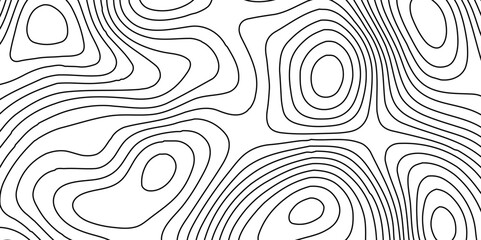 Abstract black & white topography on old paper-textured canvas.Abstract wavy and curved lines background.Abstract topographic contours map background, Vector contour topographic map.