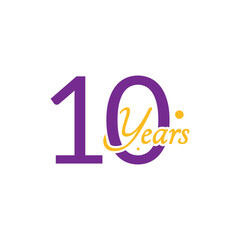 10 Years Anniversary Number simple design collection Vector Template Illustration