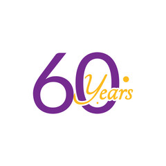 60 Years Anniversary Number simple design collection Vector Template Illustration