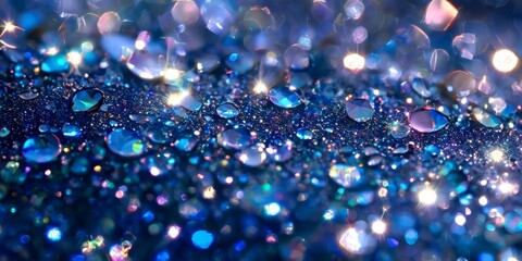 blue glitter background with lots small bubbles