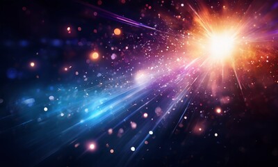 Fototapeta premium bright explosion light and stars