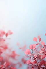 Fototapeta premium A branch with red leaves on a blurred background. Colorful leaves on a barberry bush. Autumn pattern.