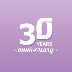 30 Years Anniversary Number design collection Vector Template Illustration