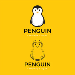 Penguin logo design with yellow background