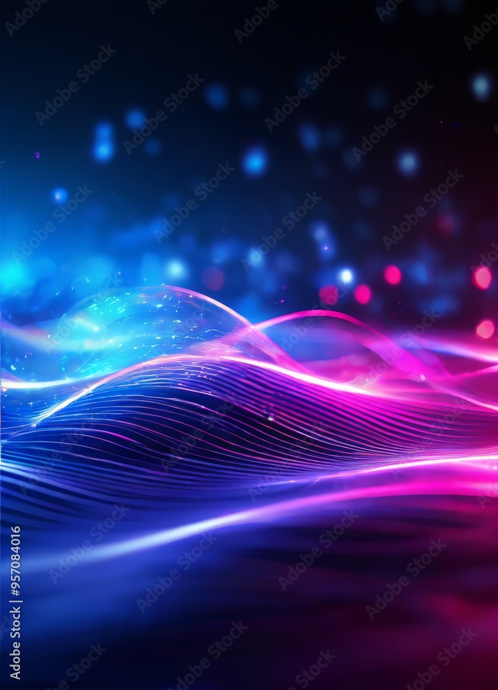 Poster abstract background with colorful waves and lights