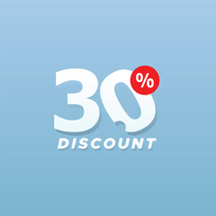 30% Discount Number Sale design collection Vector Template Illustration