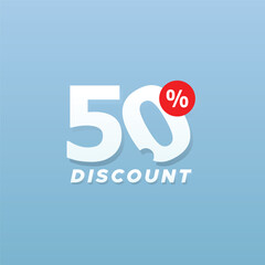 50% Discount Number Sale design collection Vector Template Illustration