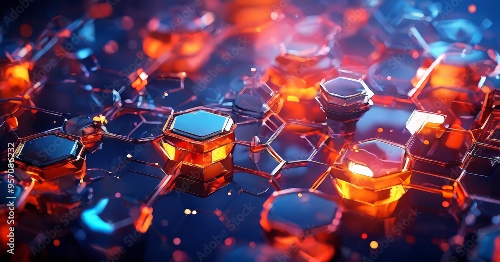 Poster abstract 3d background with colorful shapes