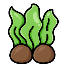 doodle cute sea and ocean animals whale, narwhal, starfish,marine plants,shell,octopus