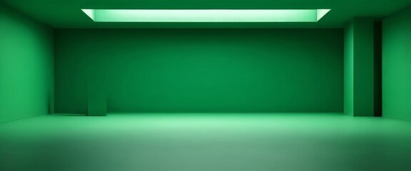 green room with light coming from the ceiling