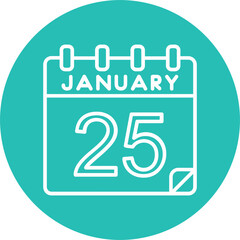 25 January Vector Icon Design