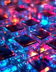 colorful background with many cubes