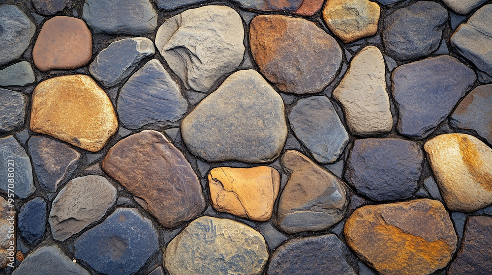 Wall mural cobblestone texture background