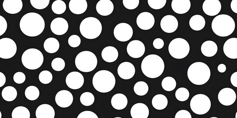 White polka dot pattern on a black background