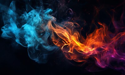 colorful smoke on black background