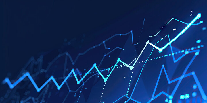 Sales Performance: A line graph tracking monthly sales numbers against a neutral background. 