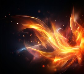 Obraz premium fire with bright orange and yellow flames