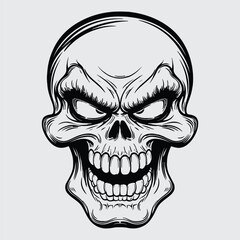 Fototapeta premium Human skull face isolated on white background.