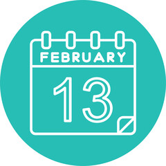 13 February Vector Icon Design