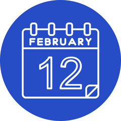 12 February Vector Icon Design