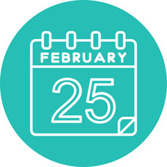 25 February Vector Icon Design