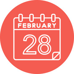 28 February Vector Icon Design