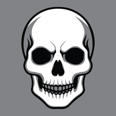Obraz premium Human skull face isolated on white background.