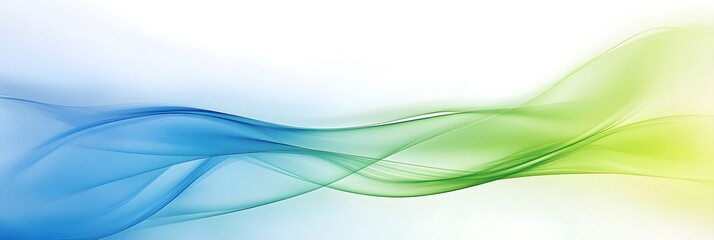 Fototapeta premium Abstract background with blue and green wavy lines.