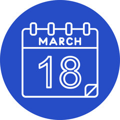18 March Vector Icon Design