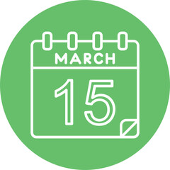15 March Vector Icon Design