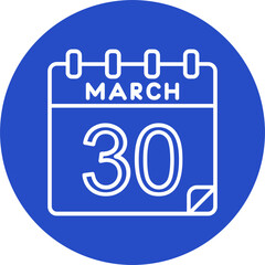 30 March Vector Icon Design