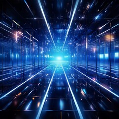 Obraz premium abstract futuristic background with neon lights and lines